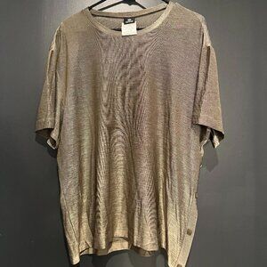 Gold Mesh Metallic Shirt with Side Buttons Versace Jeans Couture XXXL